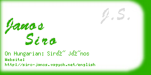 janos siro business card